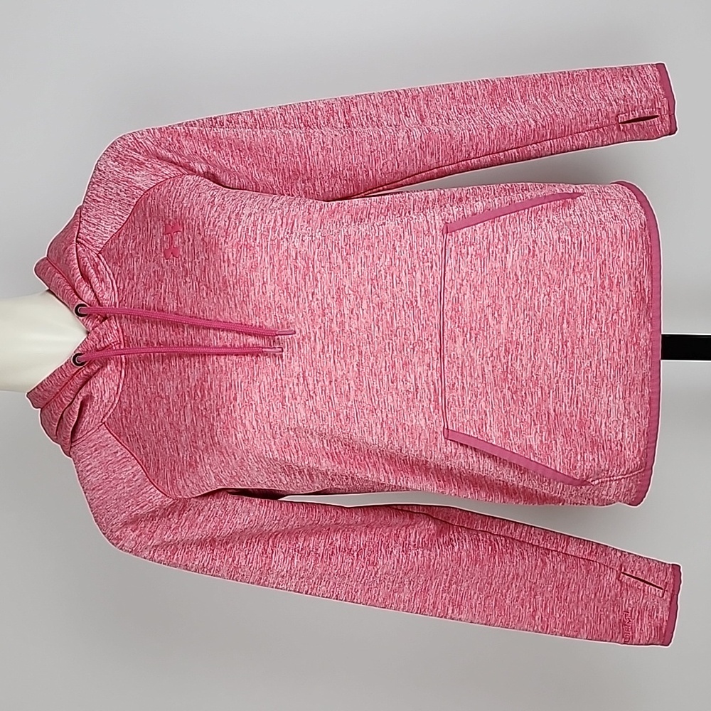 Under Armour Cold Gear Storm 1 Heathered Pink Hoodie Pocket Size S - Picture 2 of 14